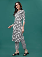 Floral Printed Casual Wear Kurta With Pant & Dupatta, Multicolor - Hiral Fashion | Grocsy