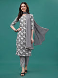 Floral Printed Casual Wear Kurta With Pant & Dupatta, Multicolor - Hiral Fashion | Grocsy