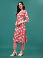Floral Printed Casual Wear Kurta With Pant & Dupatta, Multicolor - Hiral Fashion | Grocsy