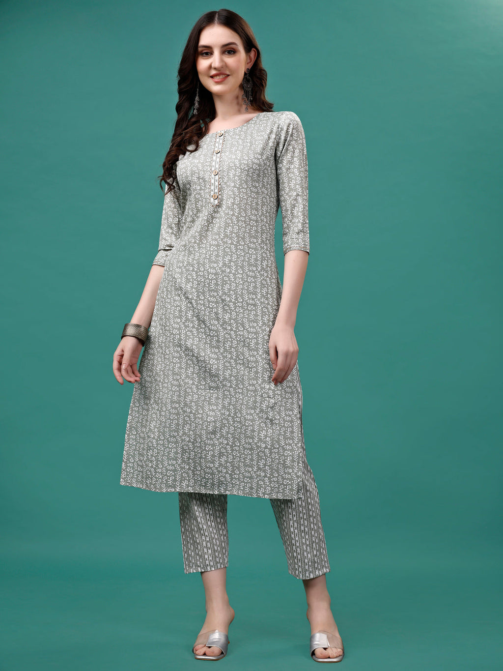Floral Printed Casual Wear Kurta With Pant & Dupatta, Multicolor - Hiral Fashion | Grocsy
