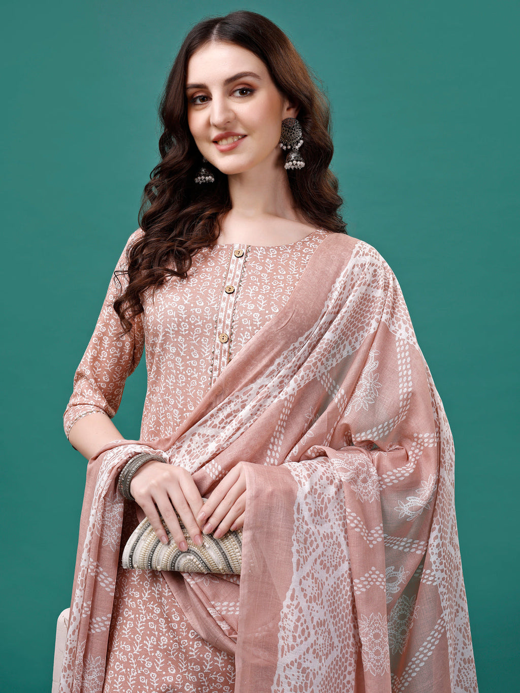 Floral Printed Casual Wear Kurta With Pant & Dupatta, Multicolor - Hiral Fashion | Grocsy