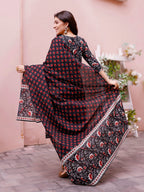 Floral Printed Kurta With Pant & Dupatta, Multicolor - Hiral Fashion | Grocsy
