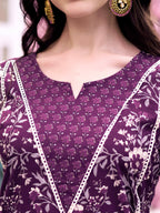 Floral Printed Kurta With Pant & Dupatta, Multicolor - Hiral Fashion | Grocsy