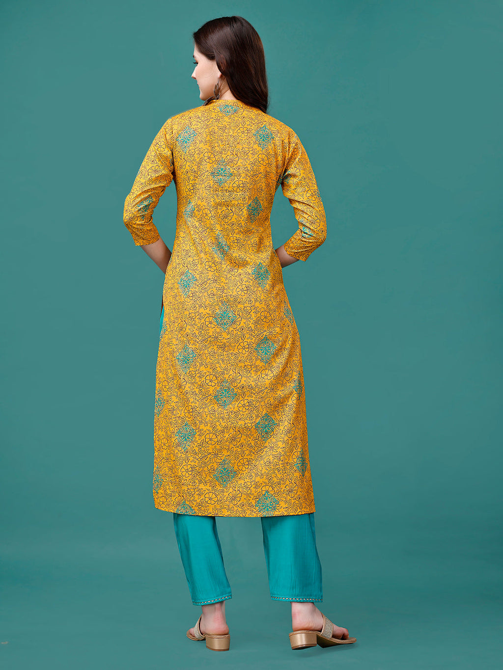 Floral Printed Front Buttoned Cotton Kurta, Multicolor - Hiral Fashion | Grocsy