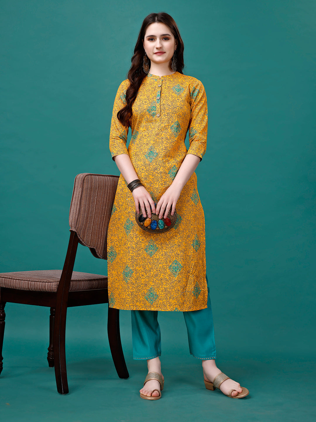 Floral Printed Front Buttoned Cotton Kurta, Multicolor - Hiral Fashion | Grocsy