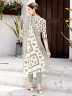 Floral Printed Kurta With Pant & Dupatta, Multicolor - Hiral Fashion | Grocsy