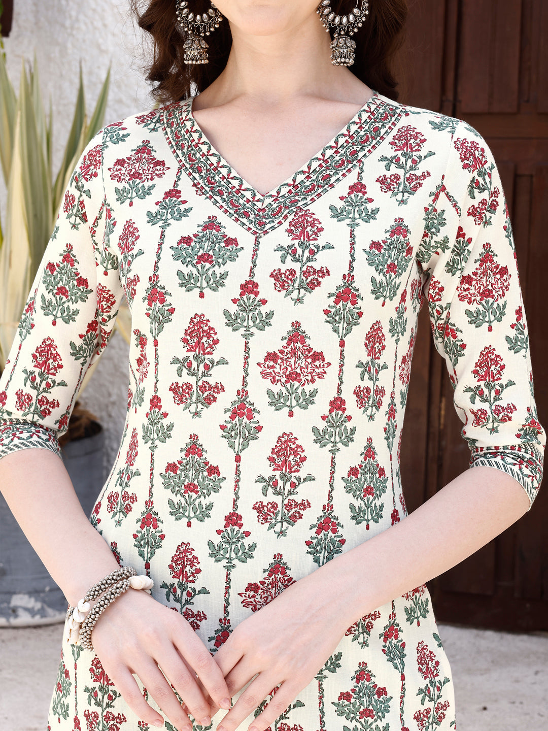 Floral Printed Kurta With Pant & Dupatta, Multicolor - Hiral Fashion | Grocsy