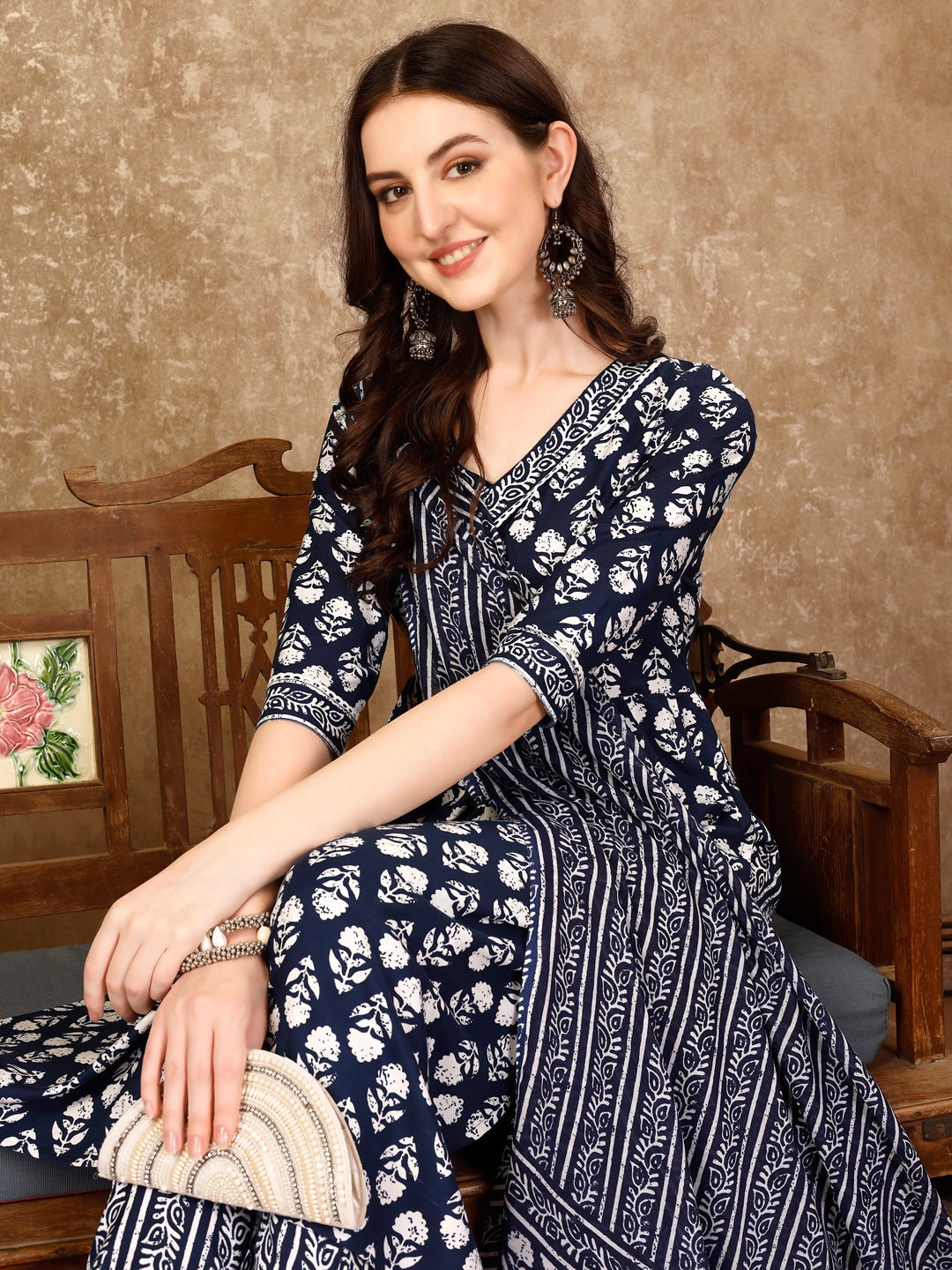 Nyra Cut Ethnic Motifs Printed Kurta With Pant & Dupatta, Multicolor - Hiral Fashion | Grocsy