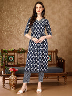 Nyra Cut Ethnic Motifs Printed Kurta With Pant & Dupatta, Multicolor - Hiral Fashion | Grocsy