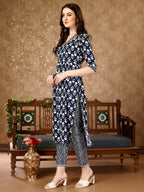 Nyra Cut Ethnic Motifs Printed Kurta With Pant & Dupatta, Multicolor - Hiral Fashion | Grocsy