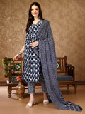 Nyra Cut Ethnic Motifs Printed Kurta With Pant & Dupatta, Multicolor - Hiral Fashion | Grocsy