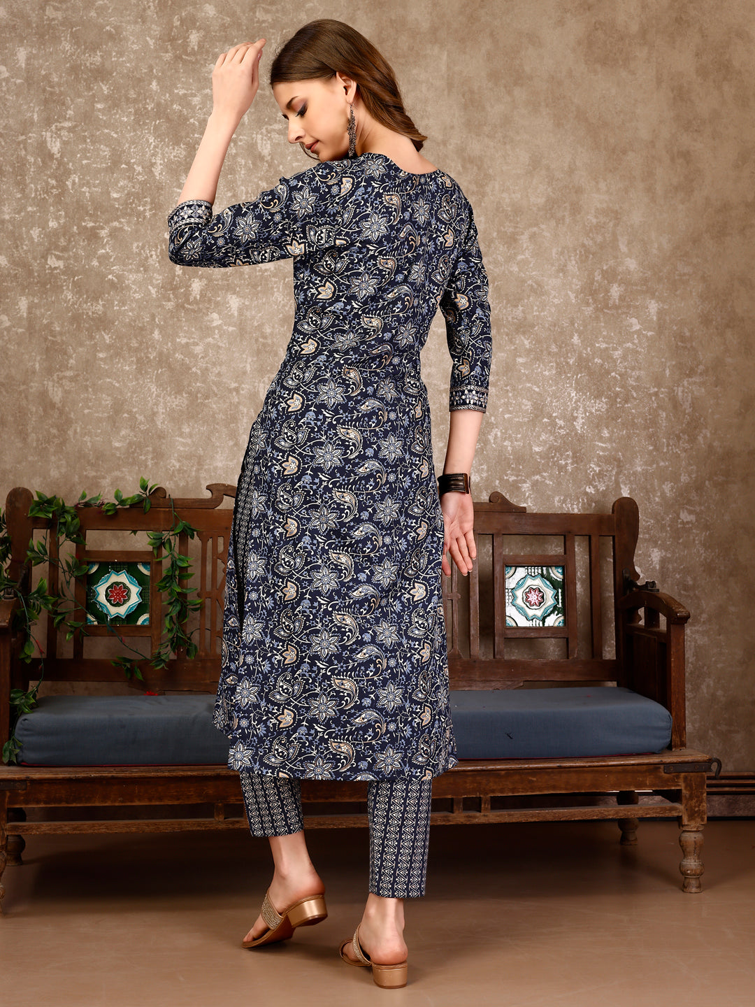 Embroidered & Printed Casual Wear Kurta With Printed Pant & Dupatta, Multicolor - Hiral Fashion | Grocsy