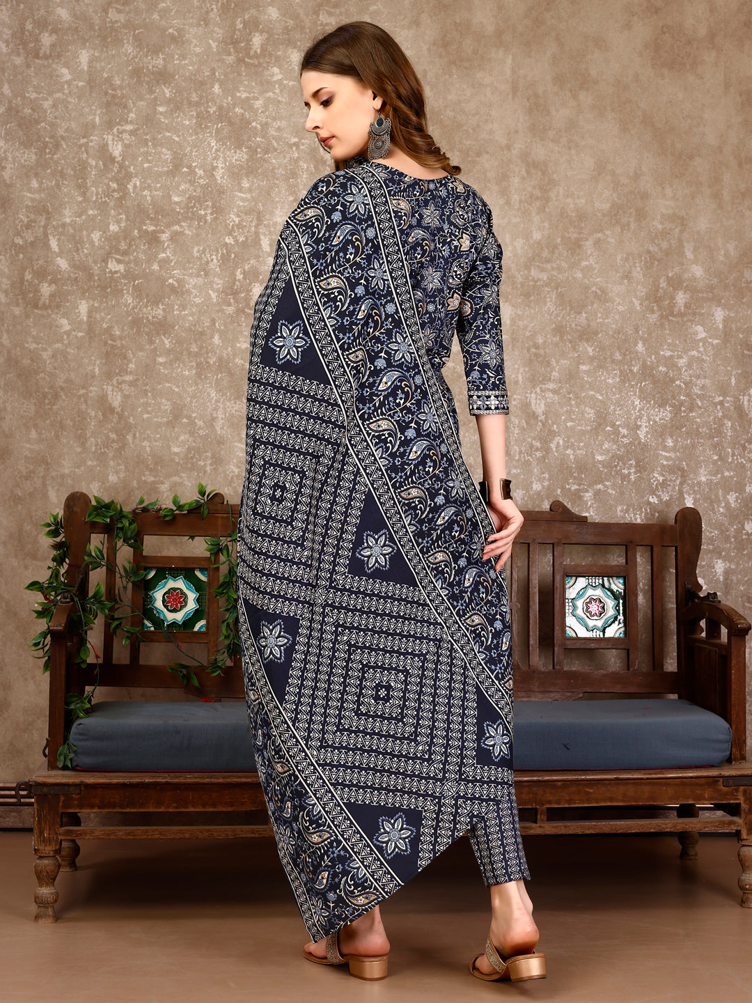 Embroidered & Printed Casual Wear Kurta With Printed Pant & Dupatta, Multicolor - Hiral Fashion | Grocsy