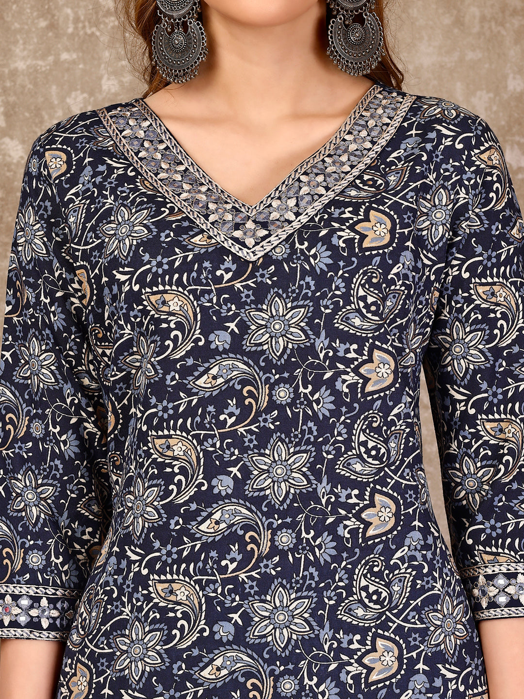 Embroidered & Printed Casual Wear Kurta With Printed Pant & Dupatta, Multicolor - Hiral Fashion | Grocsy