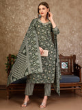 Embroidered & Printed Casual Wear Kurta With Printed Pant & Dupatta, Multicolor - Hiral Fashion | Grocsy