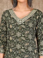 Embroidered & Printed Casual Wear Kurta With Printed Pant & Dupatta, Multicolor - Hiral Fashion | Grocsy