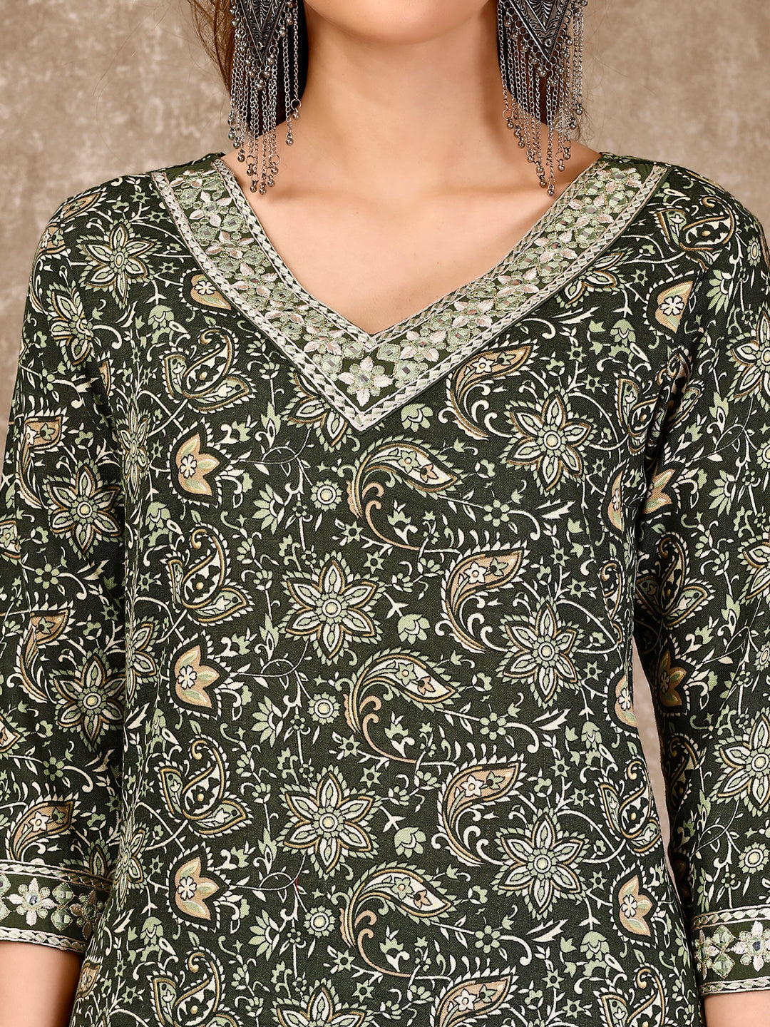 Embroidered & Printed Casual Wear Kurta With Printed Pant & Dupatta, Multicolor - Hiral Fashion | Grocsy