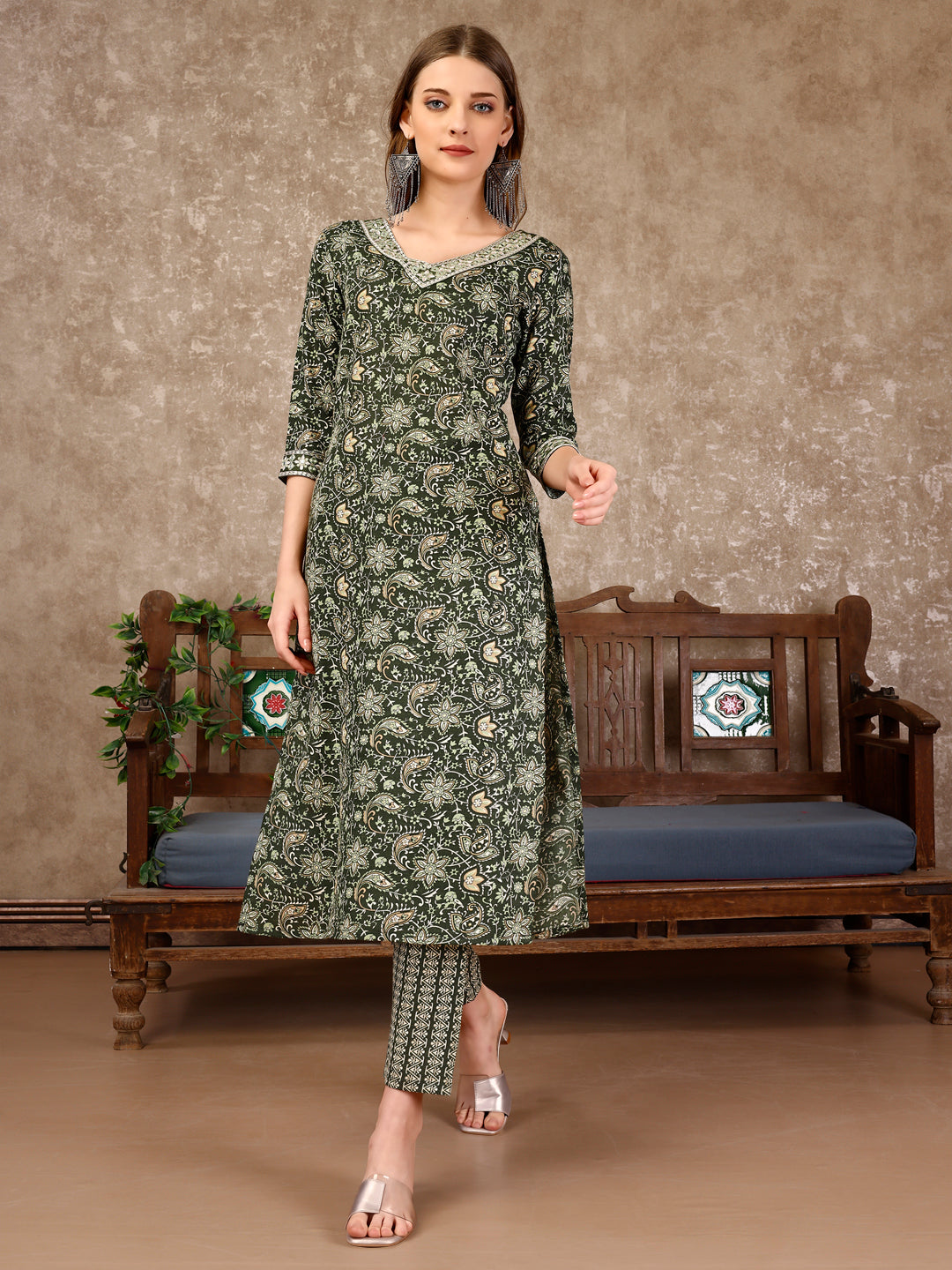 Embroidered & Printed Casual Wear Kurta With Printed Pant & Dupatta, Multicolor - Hiral Fashion | Grocsy