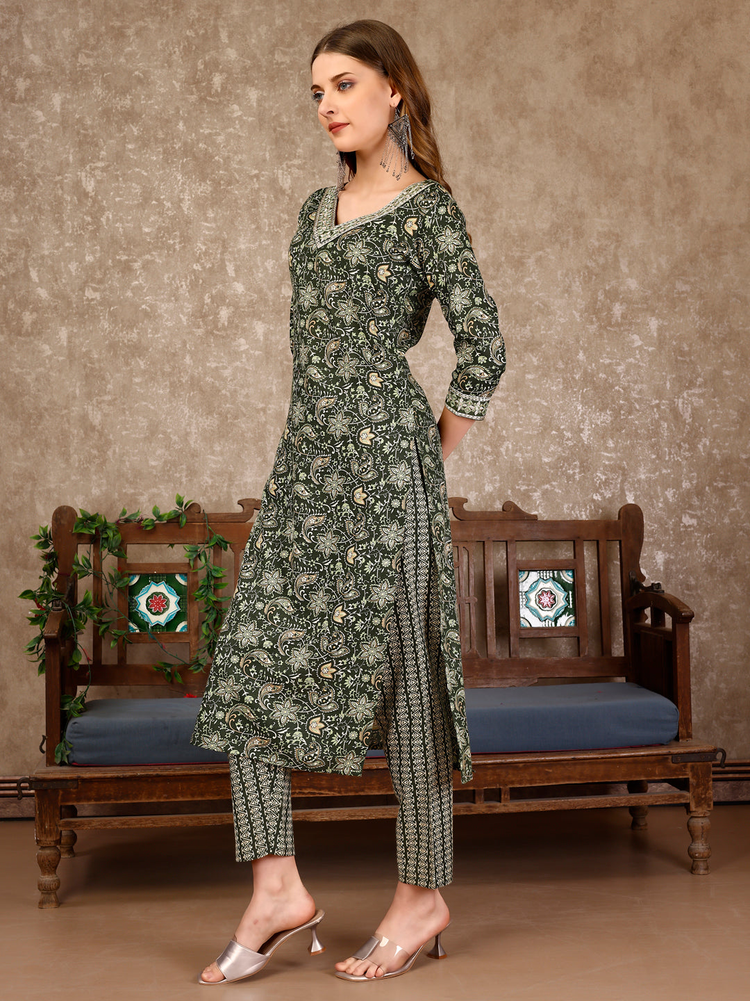 Embroidered & Printed Casual Wear Kurta With Printed Pant & Dupatta, Multicolor - Hiral Fashion | Grocsy
