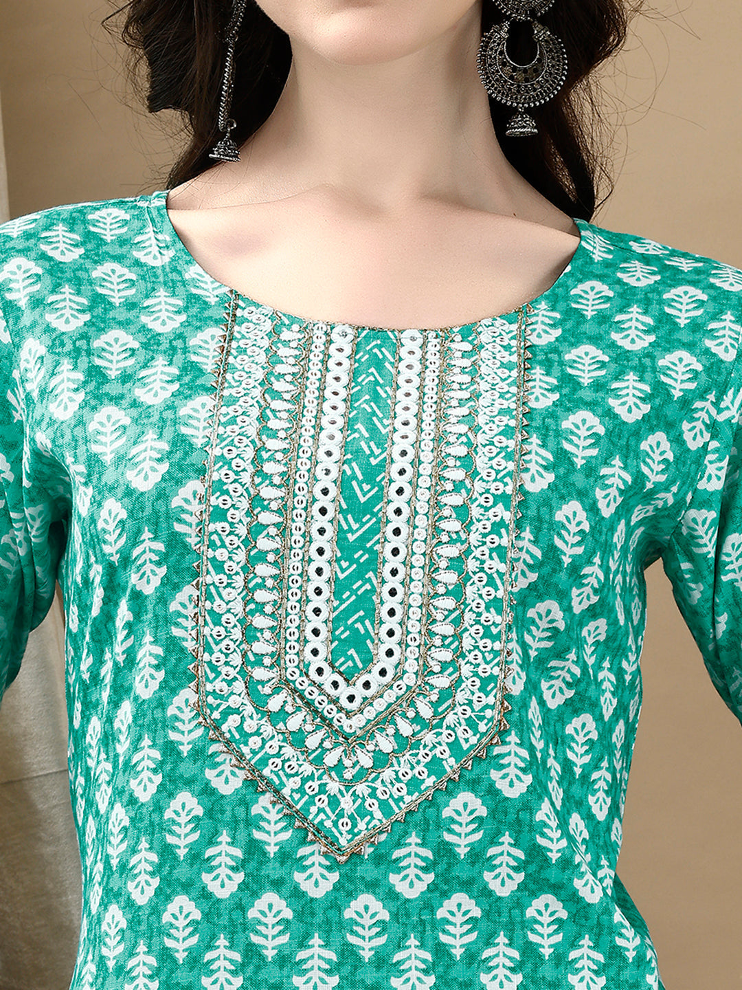 Embroidered & Printed Kurta With Pant & Dupatta, Blue - Hiral Fashion | Grocsy