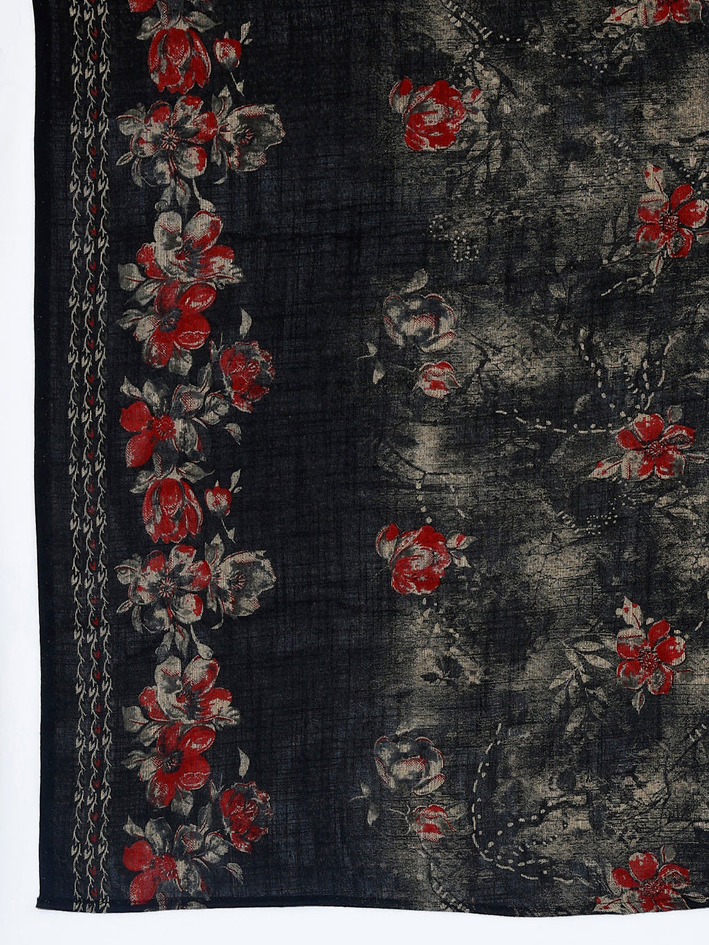 Floral Printed Kurta With Pant & Dupatta, Black - Hiral Fashion | Grocsy