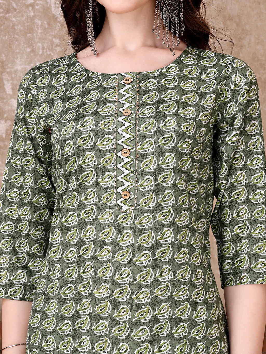 Leaf Printed Kurta With Printed Pant & Dupatta, Multicolor - Hiral Fashion | Grocsy