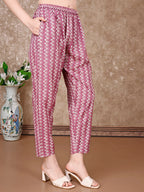 Leaf Printed Kurta With Printed Pant & Dupatta, Multicolor - Hiral Fashion | Grocsy