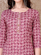 Leaf Printed Kurta With Printed Pant & Dupatta, Multicolor - Hiral Fashion | Grocsy