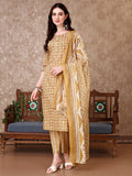 Leaf Printed Kurta With Printed Pant & Dupatta, Multicolor - Hiral Fashion | Grocsy
