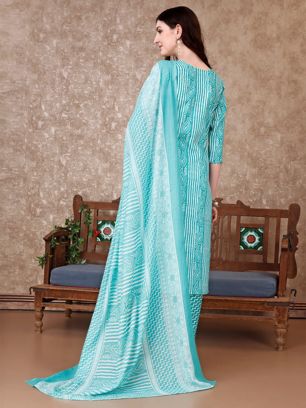 Printed Kurta With Printed Pant & Dupatta, Multicolor - Hiral Fashion | Grocsy