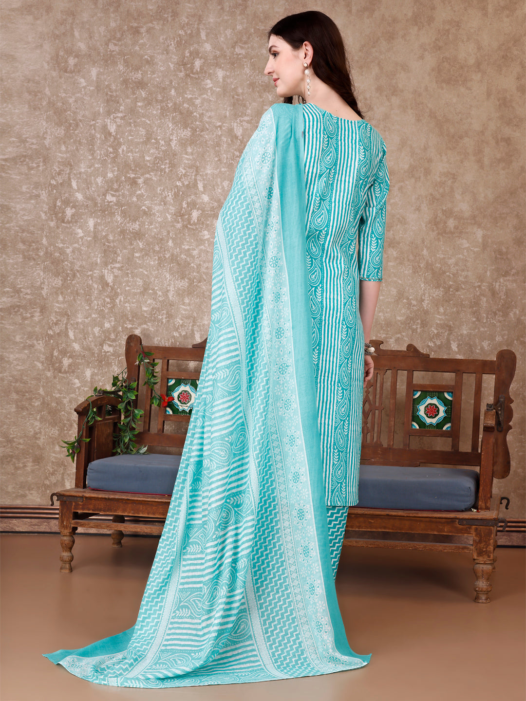 Printed Kurta With Printed Pant & Dupatta, Multicolor - Hiral Fashion | Grocsy