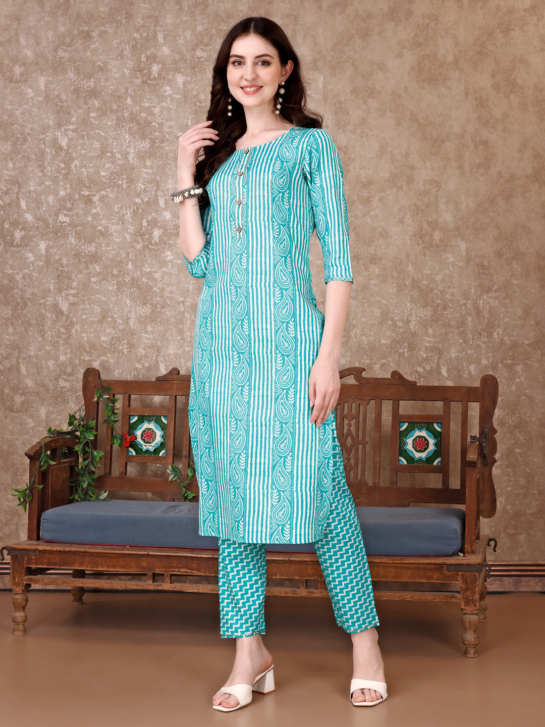 Printed Kurta With Printed Pant & Dupatta, Multicolor - Hiral Fashion | Grocsy