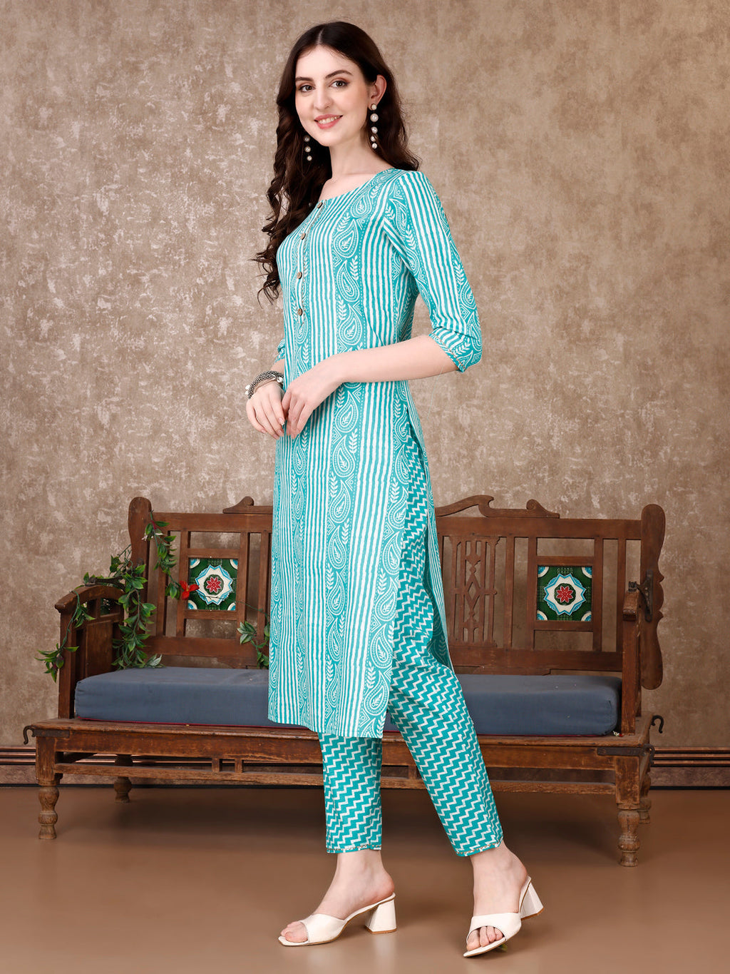 Printed Kurta With Printed Pant & Dupatta, Multicolor - Hiral Fashion | Grocsy