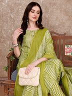 Printed Kurta With Printed Pant & Dupatta, Multicolor - Hiral Fashion | Grocsy