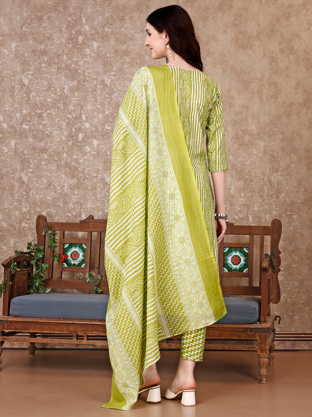 Printed Kurta With Printed Pant & Dupatta, Multicolor - Hiral Fashion | Grocsy