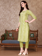 Printed Kurta With Printed Pant & Dupatta, Multicolor - Hiral Fashion | Grocsy