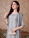 Printed Kurta With Printed Pant & Dupatta, Multicolor - Hiral Fashion | Grocsy