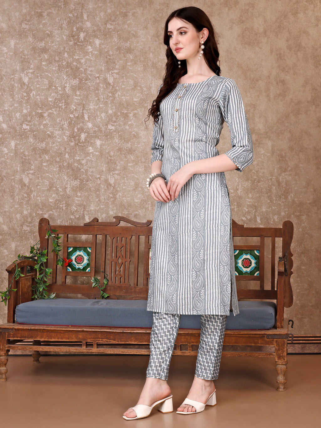 Printed Kurta With Printed Pant & Dupatta, Multicolor - Hiral Fashion | Grocsy