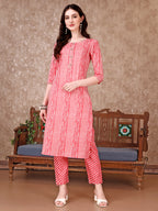 Printed Kurta With Printed Pant & Dupatta, Multicolor - Hiral Fashion | Grocsy