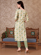 Floral Printed Kurta With Printed Pant & Dupatta, Multicolor - Hiral Fashion | Grocsy