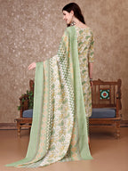 Floral Printed Kurta With Printed Pant & Dupatta, Multicolor - Hiral Fashion | Grocsy