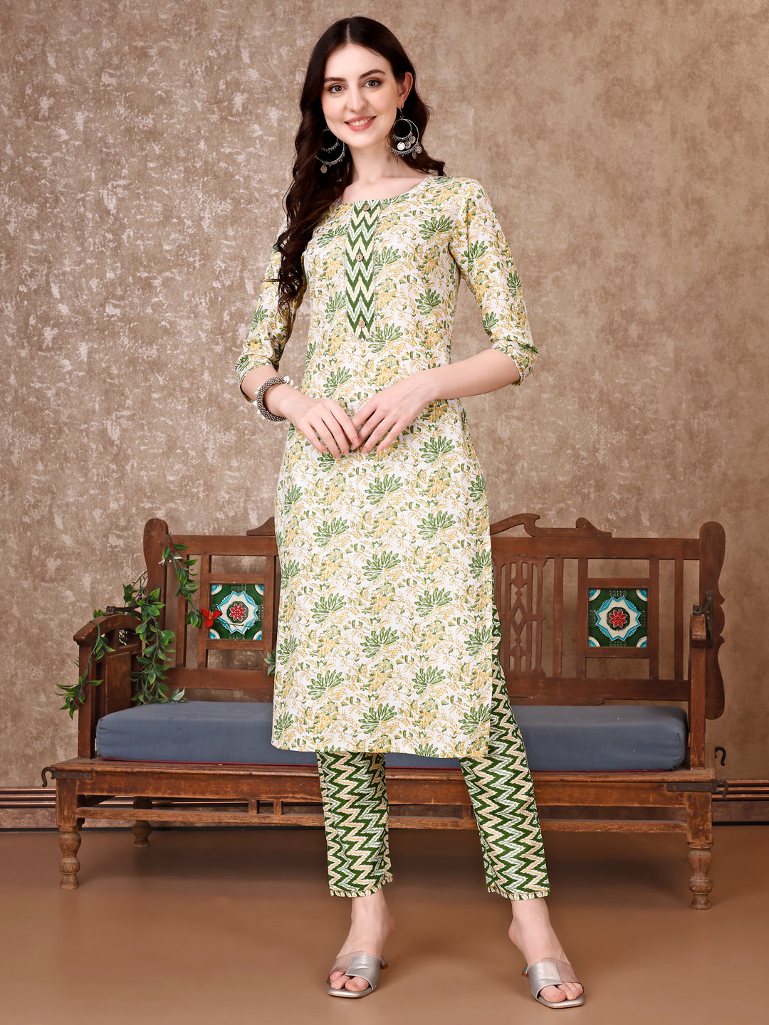 Floral Printed Kurta With Printed Pant & Dupatta, Multicolor - Hiral Fashion | Grocsy