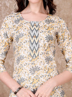 Floral Printed Kurta With Printed Pant & Dupatta, Multicolor - Hiral Fashion | Grocsy