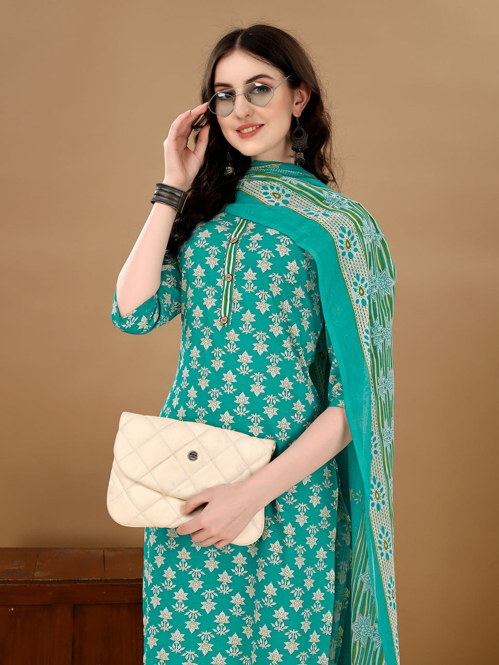 Ethnic Motifs Printed Kurta With Ethnic Motifs Printed Kurta With Printed Pant & Dupatta, Multicolor - Hiral Fashion | Grocsy