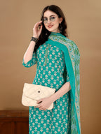 Ethnic Motifs Printed Kurta With Ethnic Motifs Printed Kurta With Printed Pant & Dupatta, Multicolor - Hiral Fashion | Grocsy