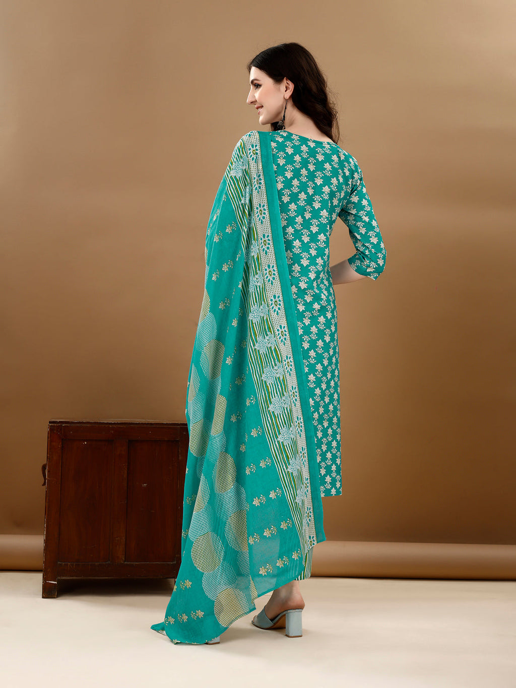 Ethnic Motifs Printed Kurta With Ethnic Motifs Printed Kurta With Printed Pant & Dupatta, Multicolor - Hiral Fashion | Grocsy
