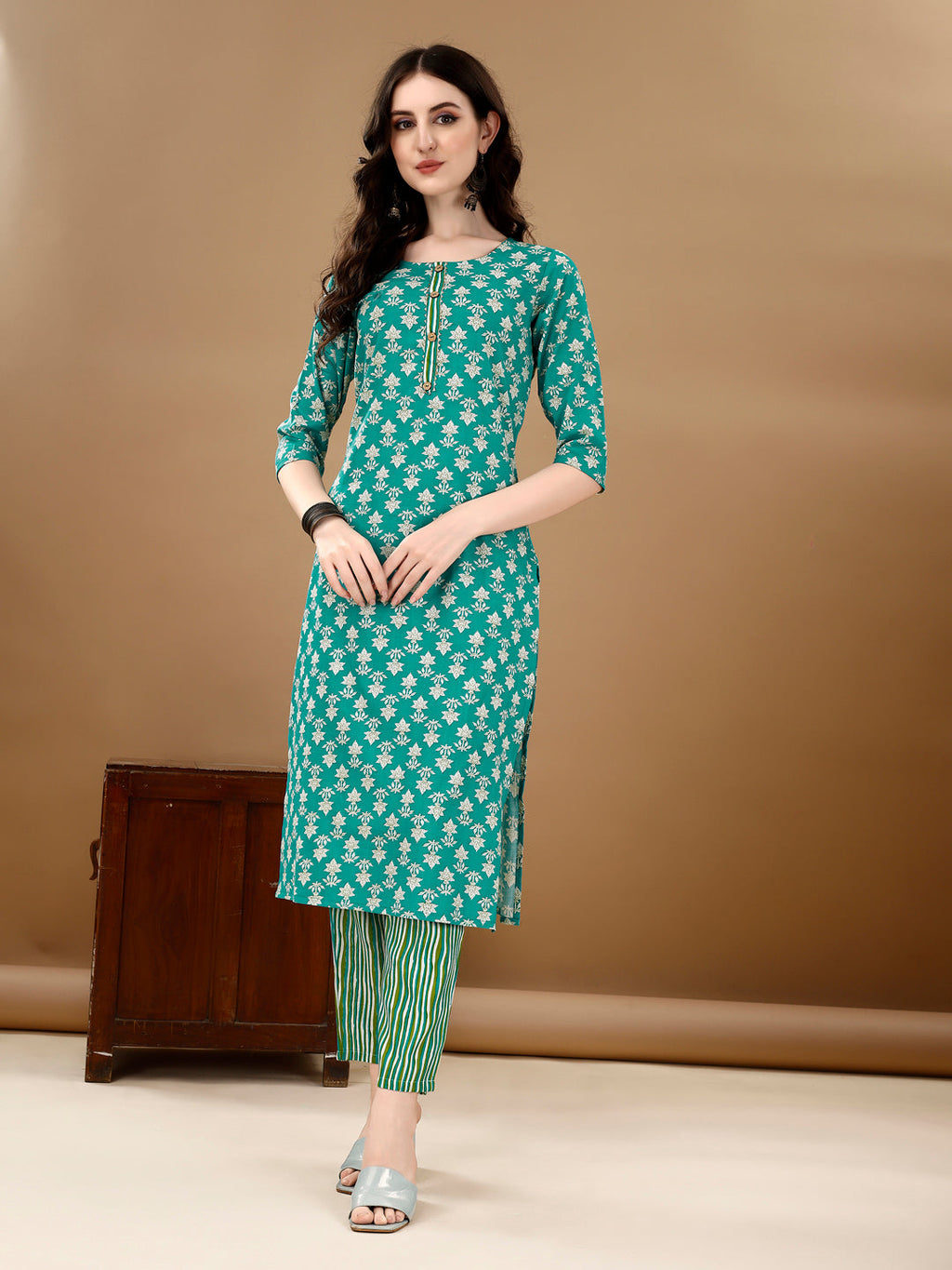 Ethnic Motifs Printed Kurta With Ethnic Motifs Printed Kurta With Printed Pant & Dupatta, Multicolor - Hiral Fashion | Grocsy