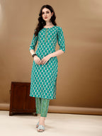 Ethnic Motifs Printed Kurta With Ethnic Motifs Printed Kurta With Printed Pant & Dupatta, Multicolor - Hiral Fashion | Grocsy