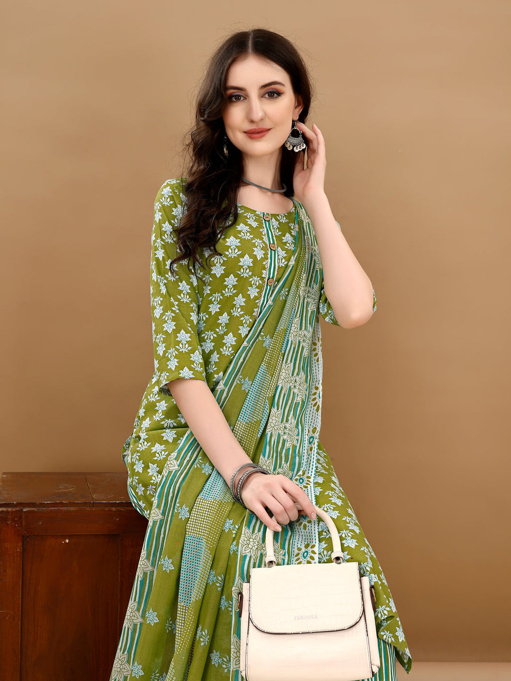 Ethnic Motifs Printed Kurta With Ethnic Motifs Printed Kurta With Printed Pant & Dupatta, Multicolor - Hiral Fashion | Grocsy