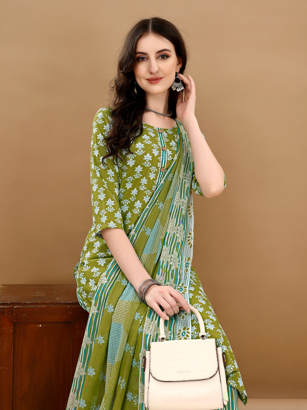 Ethnic Motifs Printed Kurta With Ethnic Motifs Printed Kurta With Printed Pant & Dupatta, Multicolor - Hiral Fashion | Grocsy